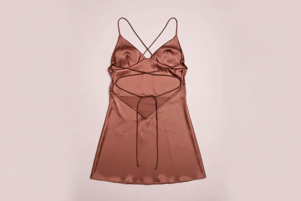 The Elegant Monochrome Satin Sling Dress