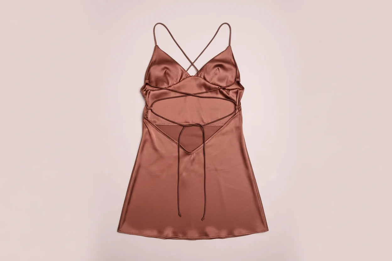 The Elegant Monochrome Satin Sling Dress