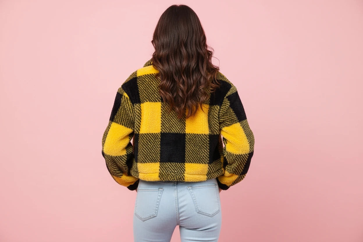 The Elegant Dual-Face Velvet Plaid Jacket