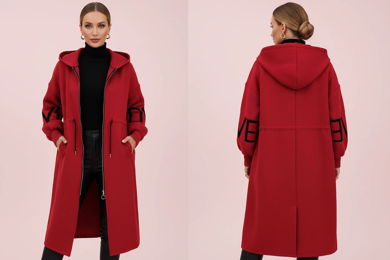 The Elegant Long Windbreaker with Utility Pockets