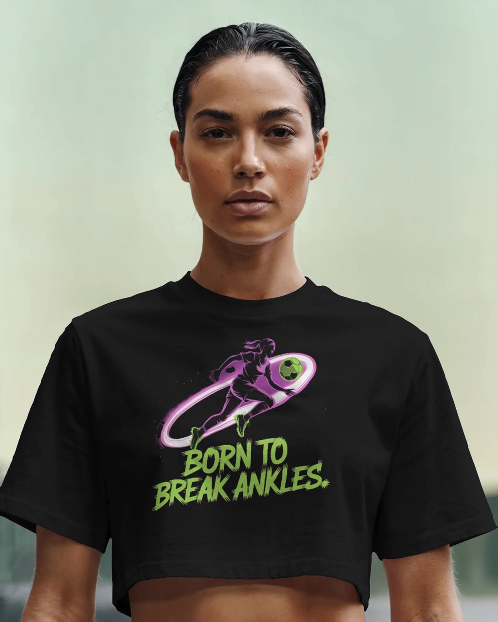 Ladies Cropped Tee - BORN TO BREAK ANKLES.