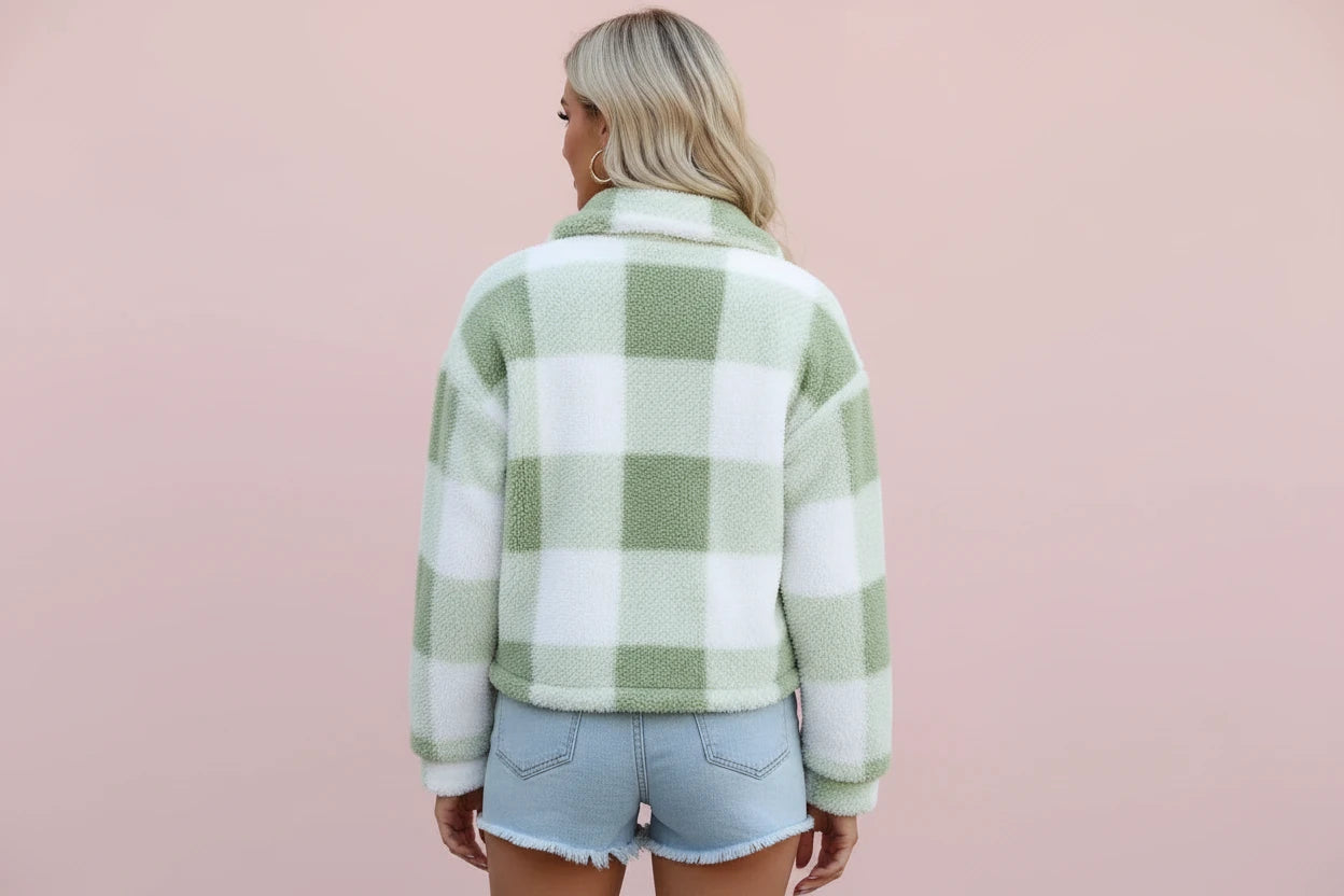 The Elegant Dual-Face Velvet Plaid Jacket