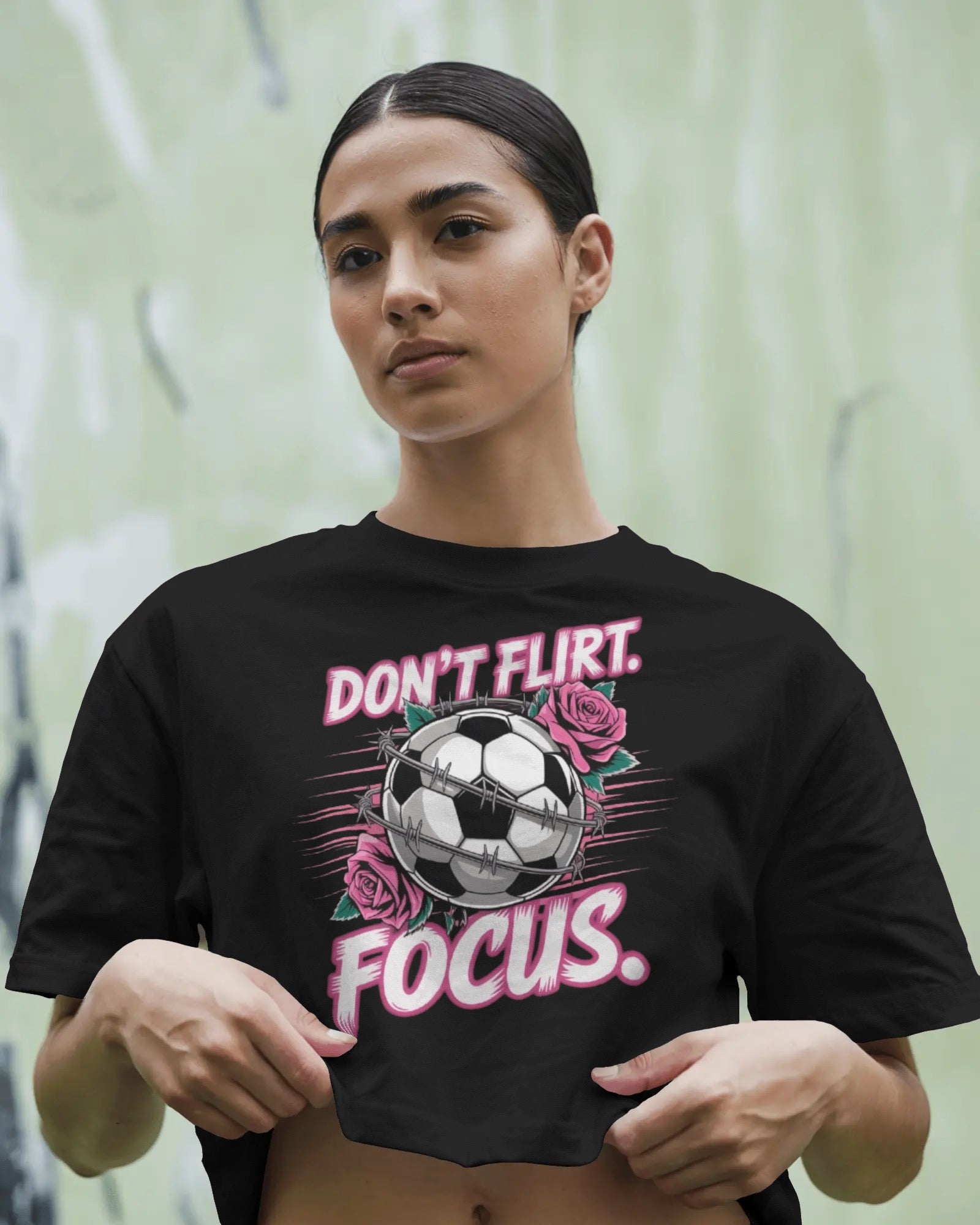 Ladies Cropped Tee - DON'T FLIRT. FOXUS.
